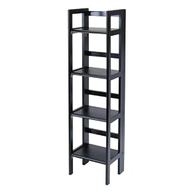 Winsome Wood Folding 4-Tier Shelf, Black