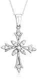 10k Choice of White or Yellow Gold Diamond Cross Pendant (1/4 cttw, I-J Color, I3 Clarity)