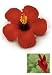 Hawaiian Hair Pick Foam Flower Hibiscus Red