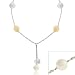 Sterling Silver Iridescent Genuine Freshwater Cultured Coin Pearl Lariat Necklace
