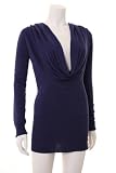 Renee C Blue Cowl-neck Sweater
