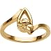 14K Yellow Gold Memorial Tear Ring