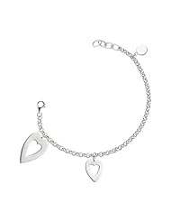 Sterling Silver Bracelet with Hearts size 7.5" | ELLE Jewelry # B0077