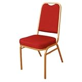 Bolero Squared Back Banqueting Chair Red cloth, gold frame Pack of 4