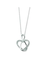 Silver & CZ Lifetime Friend 18in Necklace. Metal Weight- 5.25g.