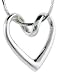 Floating Heart Pendant ,Solid Sterling Silver,necklace 18 Snake Chain.