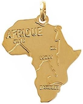 So Chic Jewels - 18k Gold Plated Africa Afrique Continent Map Pendant
