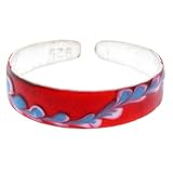 925 Stering Silver RED Hand Painted SIMPLE IVY Toe Ring