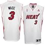 adidas Miami Heat #3 Dwayne Wade White Replica Basketball Jersey