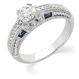 PRE-HOLIDAY SALE!!! 10% OFF 14K White Gold Sapphire and Diamond Engagement Ring Semimount - CENTER STONE NOT INCLUDED
