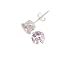 Sterling Silver 3mm Round CZ Fashion Birthstone Earring in 4 Prong Setting, October