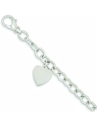 Genuine 14K Yellow Gold Link With Heart Charm Bracelet 7.5 Inches 15 Grams Of Gold 100% Satisfaction Guaranteed.