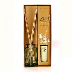Enchanted Meadow Zen Garden Aromatherapy Natural Fragrance Reed Diffuser Gift Set in Ginger and Green Tea