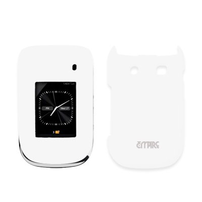 EMPIRE White Rubberized Snap-On Cover Case for Blackberry Style 9670