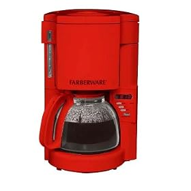 Farberware FSCM100R 10-Cup Programmable Coffeemaker, Red by Farberware