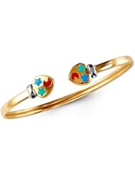 14k Yellow Gold Heart Star Moon Baby Bangle Bracelet