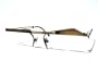 Cutting Edge Bronze 8077 RIMLESS Spear-Knife KOURE EYEGLASS FRAMES / Mens and Womens Eyeglasses Glasses / New in Box with Cleaning Cloth & Lens Size Fitter, Hexagon-Square Shape (FRAMES ONLY -NO LENSES)