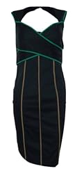 Queen Anne Neck Sheath Keyhole Striped Print Cotton/Polyester/Spandex  Dress