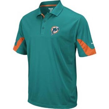 Miami Dolphins Aqua Reebok 2010 Sideline Team Polo Shirt - S