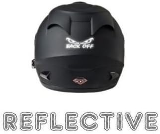 BACK OFF with EYES 4" (color: REFLECTIVE WHITE) Vinyl Decal Window Sticker for Cars, Trucks, Windows, Walls, Laptops, and other stuff.