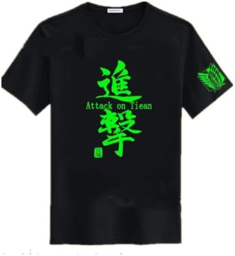 Attack on Titan the Survey Corps Noctilucent Glow in Dark T-shirt Color Black Size L
