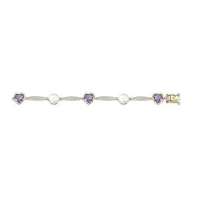 Chinese Fresh Water Pearl, 0.05 ct. Diamond and 1 3 4 ct. Heart Shaped... by Katarina Jewelry