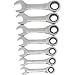 GEARWRENCH 7 Pc. 12 Pt. Stubby Ratcheting Combination Wrench Set, SAE - 9507D