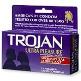 Trojan Ultra Pleasure Lubricated Latex Condoms, Spermicidal