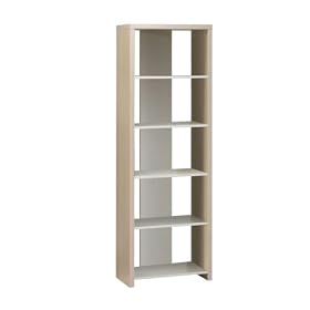 Network 5-Shelf Bookcase- Maple/ White