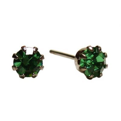 Earrings Birthstone Stud Earrings 14k Yellow Gold Tone Crystal Peridot Birthstone Stud Earrings for August