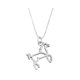 Silver Double Sided Outline Body of Horse Frame Necklace