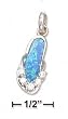 Sterling Silver Synthetic Blue Opal Flip Flop Charm