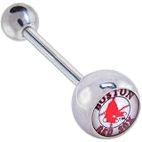 Major League Baseball LOGO Barbell Tongue Ring - Boston Red Sox