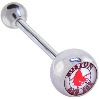 Major League Baseball LOGO Barbell Tongue Ring - Boston Red Sox