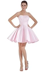 Strapless Backless Off the Shoulder Satin Evening Dress 