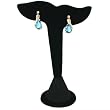 Black Velvet Leaf Earring Display Stand Showcase 5"