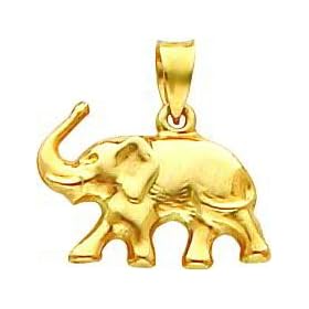 14K Gold 3D Elephant Charm
