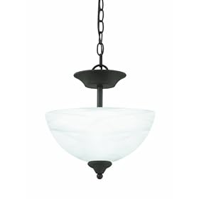Thomas Lighting Pl8614-63L Tahoe Two-Light Convertible Energy-Star Certified Semi-Flush Or Chain-Hung Fixture, Painted Bronze