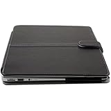 GMYLE Premium Quality Black PU Leather with Microfiber Clip on Sleeve Filp Cover Case for MacBook Air 13.3 (NPL003691)