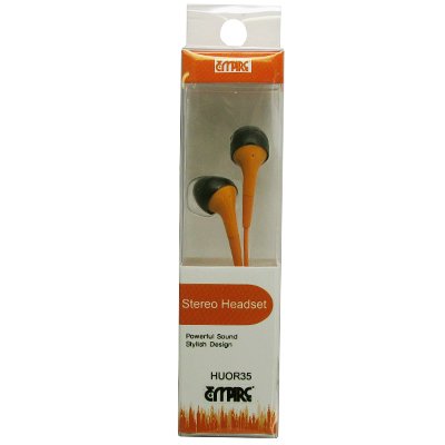 EMPIRE Orange 3.5mm Stereo Headphones [Retail Packaging]
