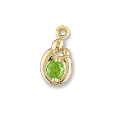 Mother and Child Genuine Peridot Charm