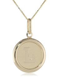 14k Yellow Gold Initial Pendant Necklace, 18"