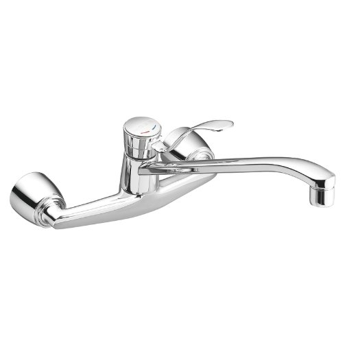 Moen CA8714 Commercial Single-Handle Wall Mount Kitchen Faucet with 12-Inch Spout, Chrome