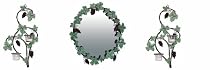 Grapevine Design Wall Mirror & Sconce Set