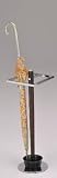 Walnut / Chrome Finish Metal & Wood Umbrella Stand
