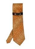 Phat Farm - Phat Farm Taupe and Orange Squiggles Tie