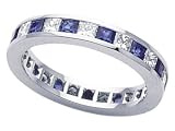 2.70 cts Genuine Sapphire Eternity Band - Platinum, 18kt White or Yellow Gold