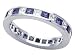 2.70 cts Genuine Sapphire Eternity Band - Platinum, 18kt White or Yellow Gold