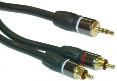 Premium 2 RCA Male to 3.5mm Stereo Male, 25 ft