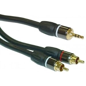 Premium 2 RCA Male to 3.5mm Stereo Male, 75 ft